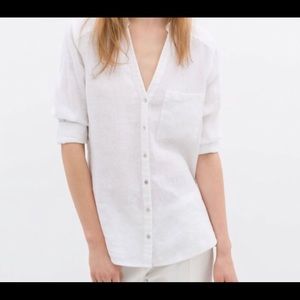 New with tags Zara Basic white button Down